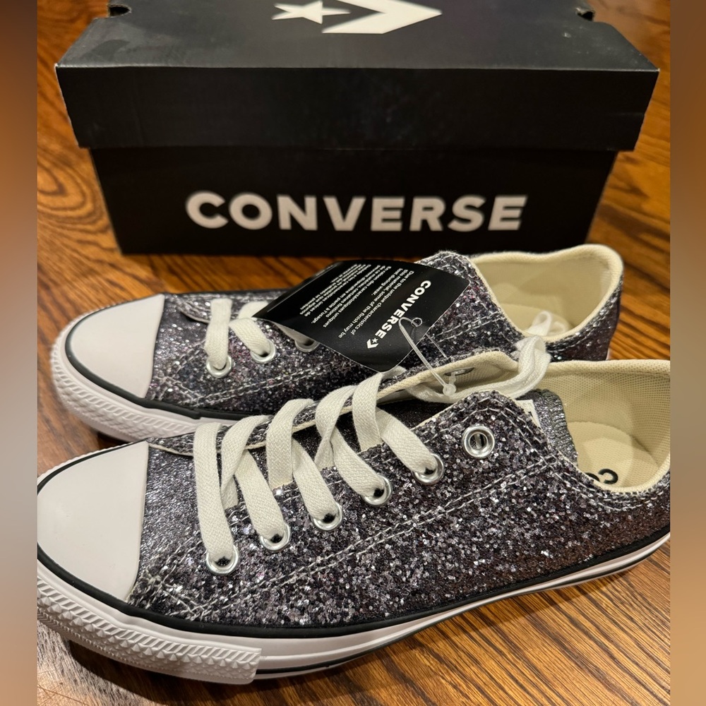 Silver Glitter Converse